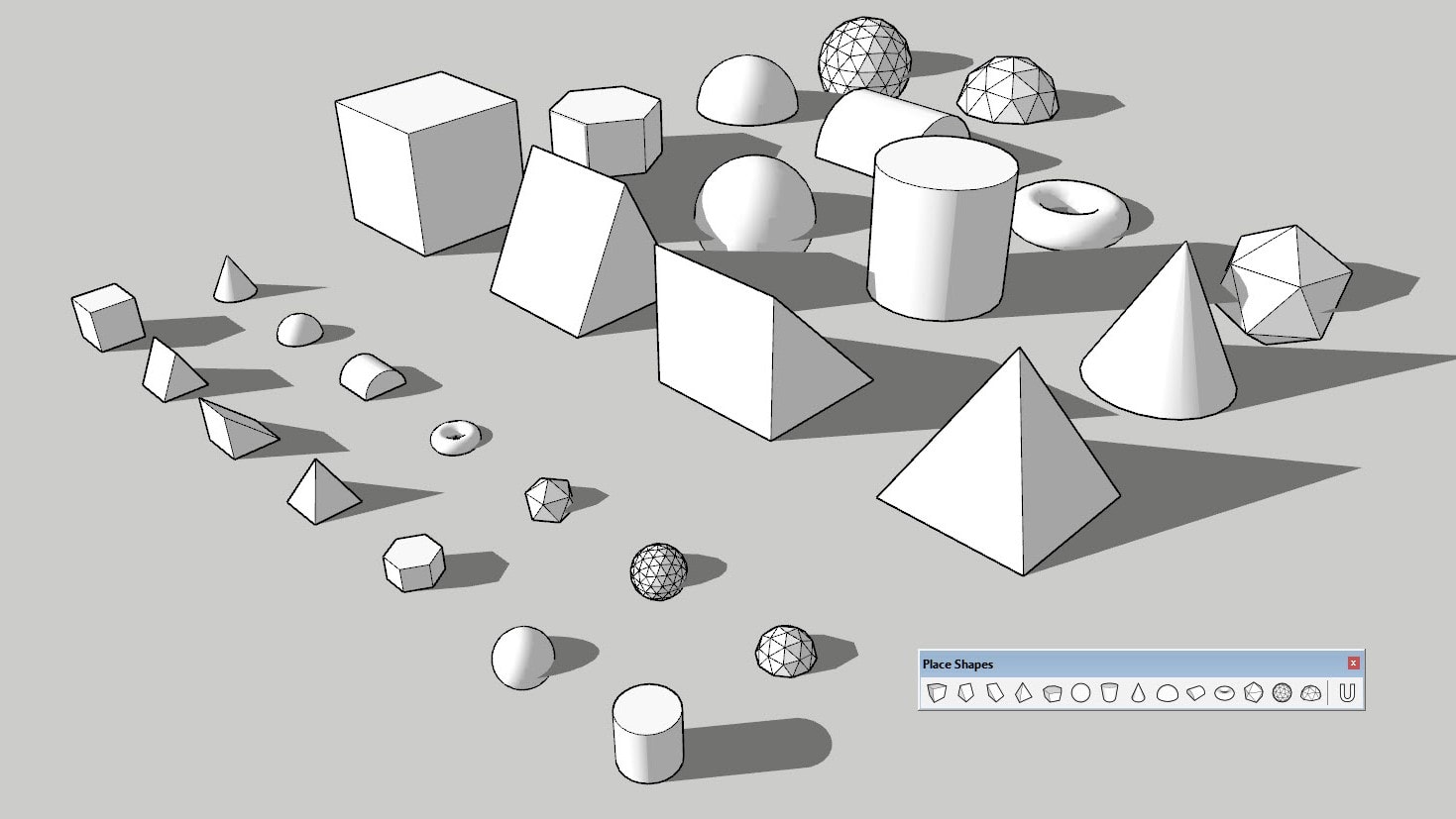 Primitive 3D modeling shapes